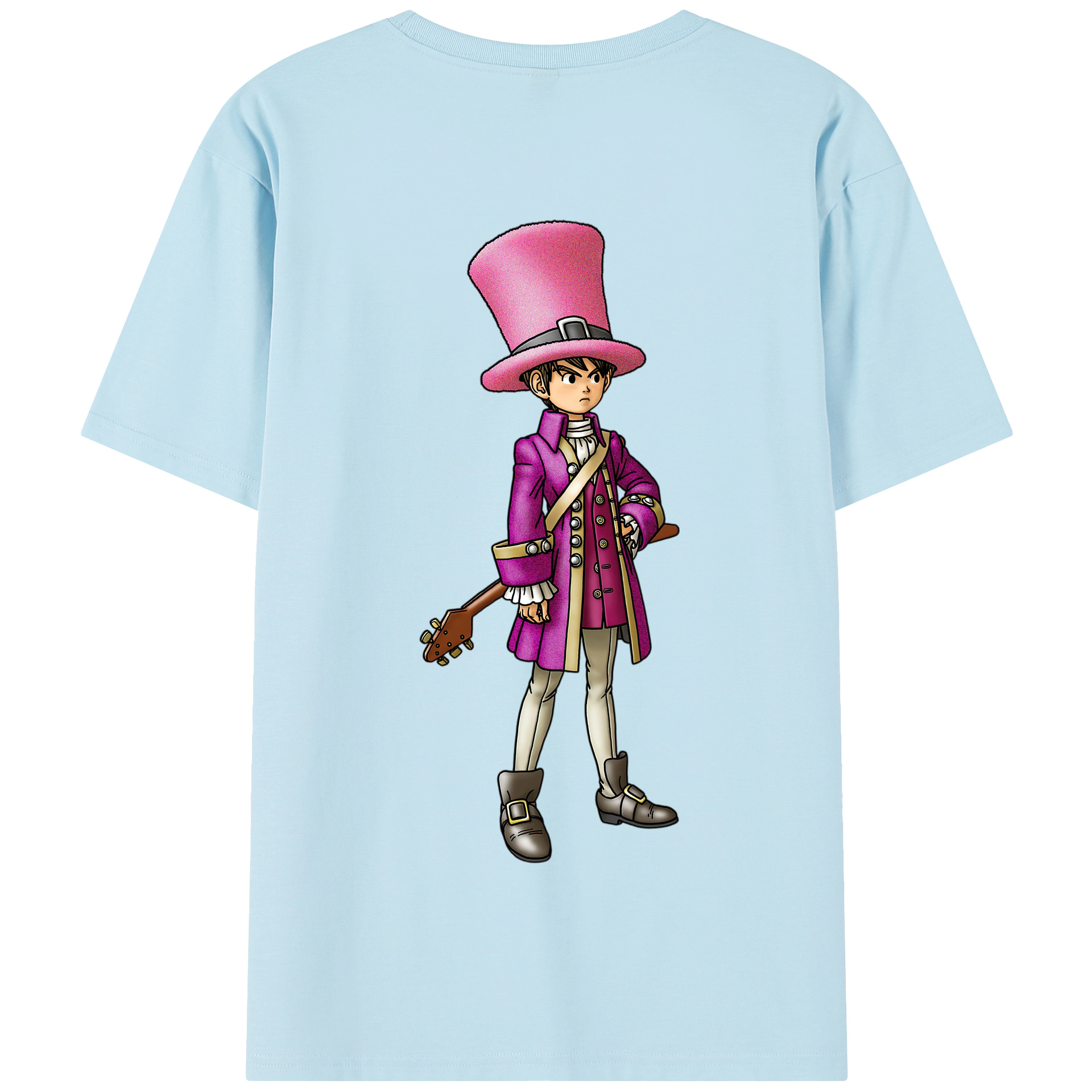 （画像用） ドラゴンクエスト Doragon Kuesuto Dragon Quest 綿100％半袖Tシャツ（背面プリント）